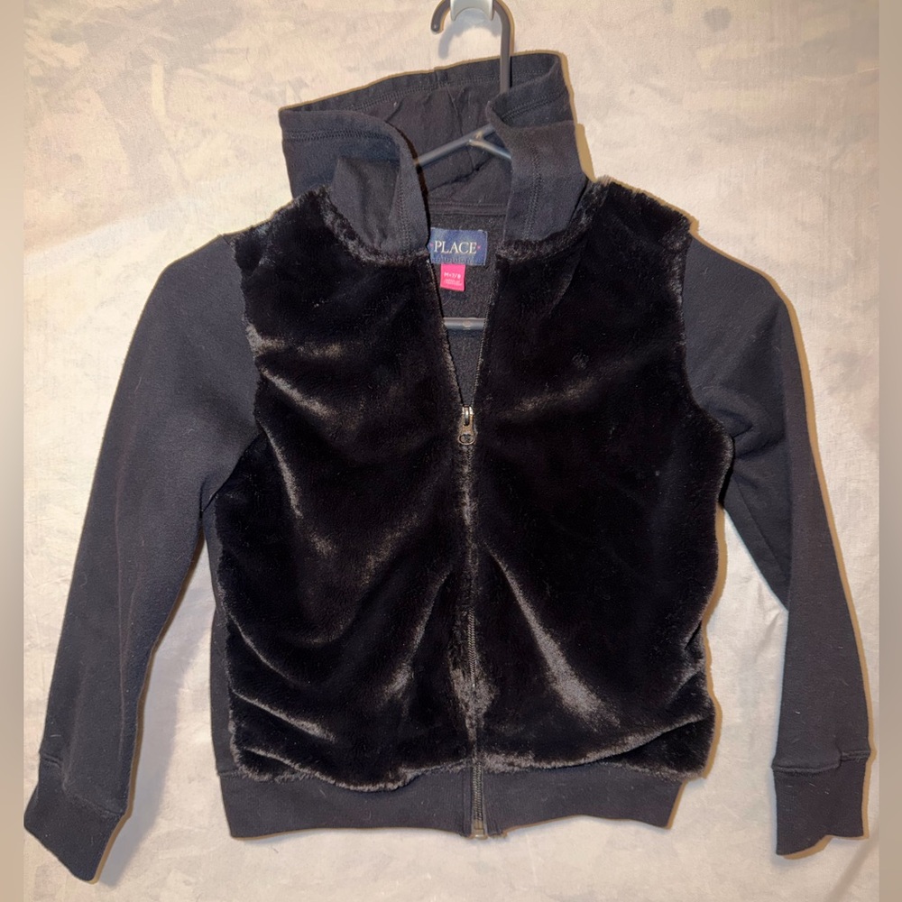 Place Black Fleece Kids Vest with Sleeves